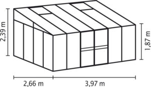 Kasvuhoone Vitavia Helena 10200 - 2,66m x 3,97m =10,56 m2