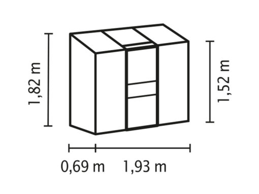 Seinaäärne kasvuhoone Vitavia Ida 1300 - 0,69m x 1,94m =1,3 m²