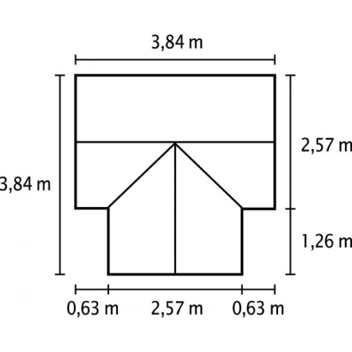 Aiapaviljon Vitavia Sirius H - 3,84m x 3,84m =13 m²