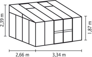 Kasvuhoone Vitavia Helena 8600 - 2,66m x 3,34m =8,88 m2